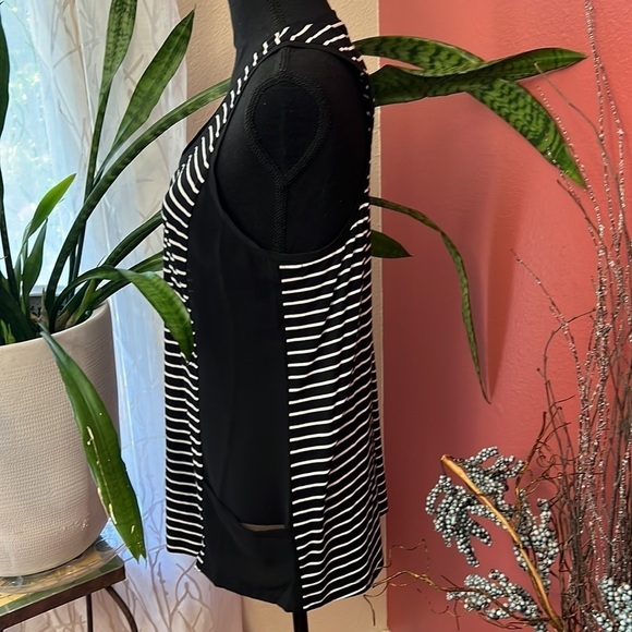 BCBGMaxAzria Striped Semi Sheer Sleeveless Tank Top - Picture 5 of 8